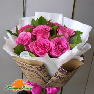Букет из розовых роз для любимой в Курске
